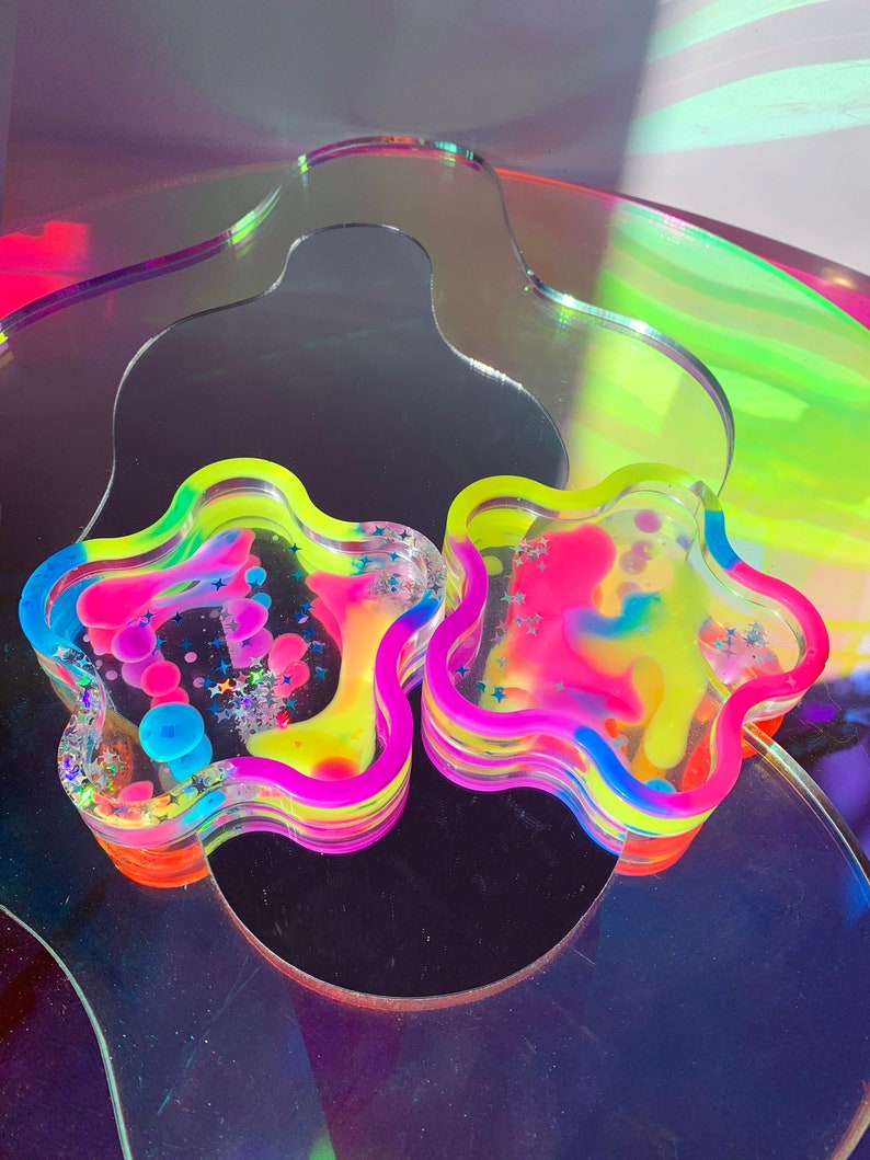 colorful resin coasters
