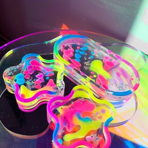 colorful resin coasters