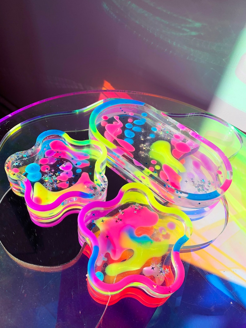 colorful resin coasters