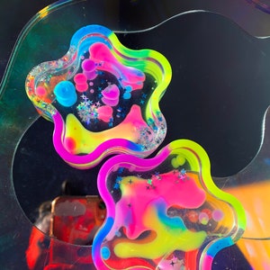 colorful resin coasters