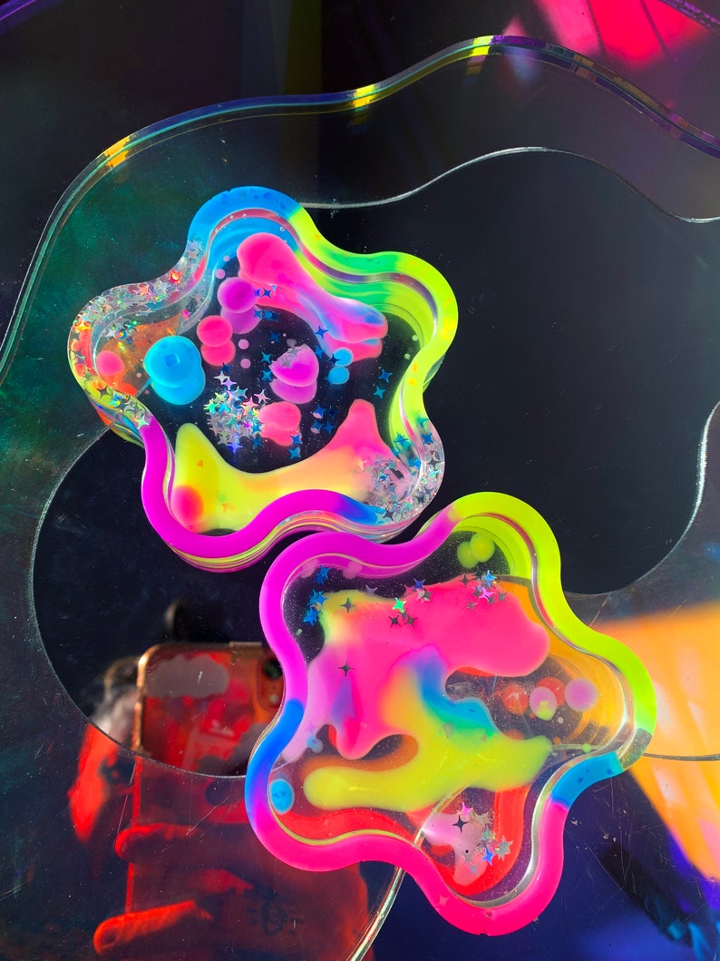colorful resin coasters