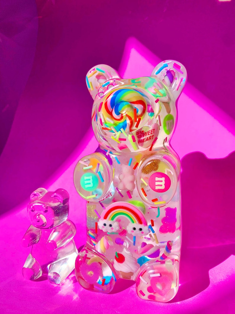Giant Resin Gummy Bear With Candies Gummy Bear Art Large Etsy