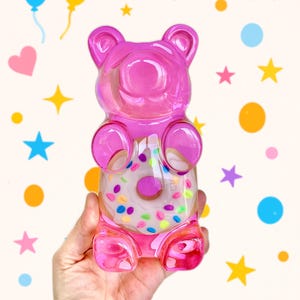 Donut Belly Gummy Bear, Giant Resin Gummy Bear, Donut Decor, Pop Art Sculpture, Fake Food Art, Dopamine Decor, Quirky Candy Decor, Resin Art