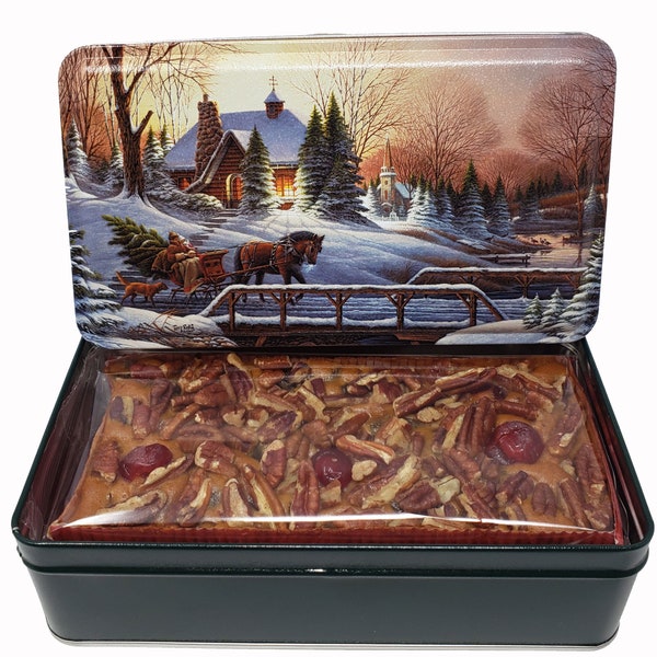 Jane Parker Classic Light Fruit Cake 16 Ounce Loaf Fruitcake in a Holiday Tin