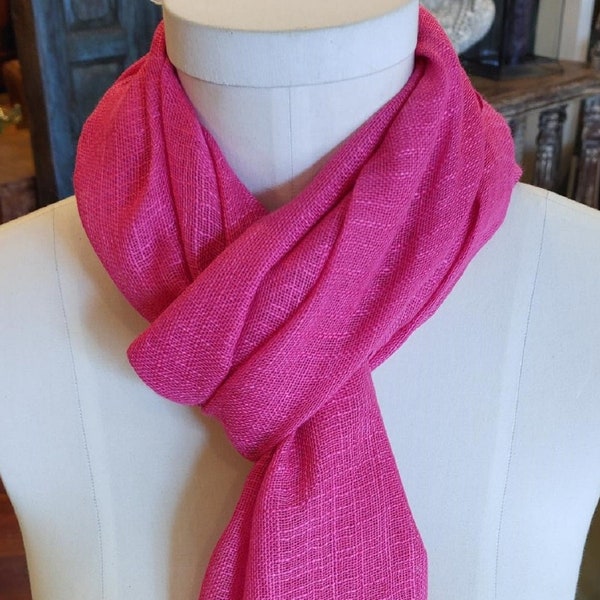 Hot Pink Scarf | 100% Soft Rayon I Colorful Scarf, Shawl, or Headwrap
