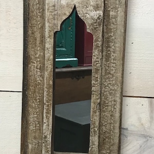 Light Brown & Green Rustic Mirror