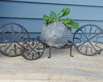 6 Inch Round Wrought Iron Plant Stands (Set of 2)