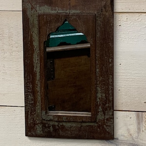 Dark Brown Salvaged Reclaimed Wood Mirror