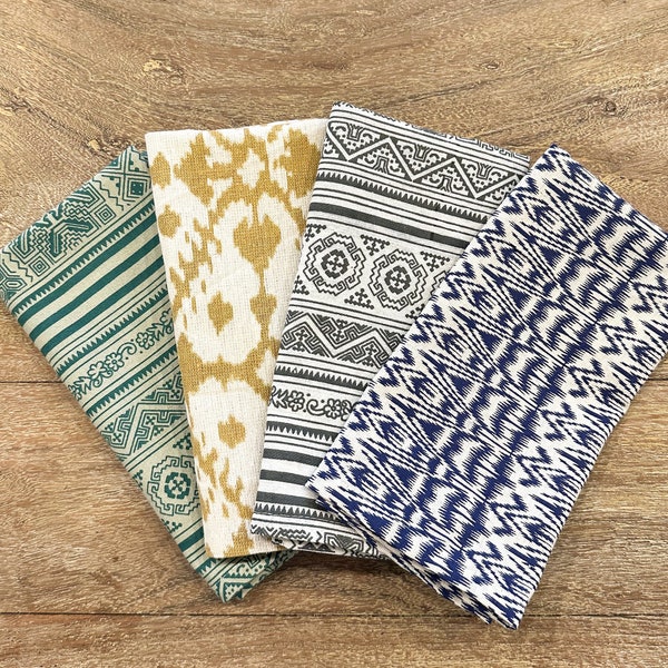 Cotton Mix-Matched Napkin Set - Set of 4 Napkins - Block Printed Napkin Set