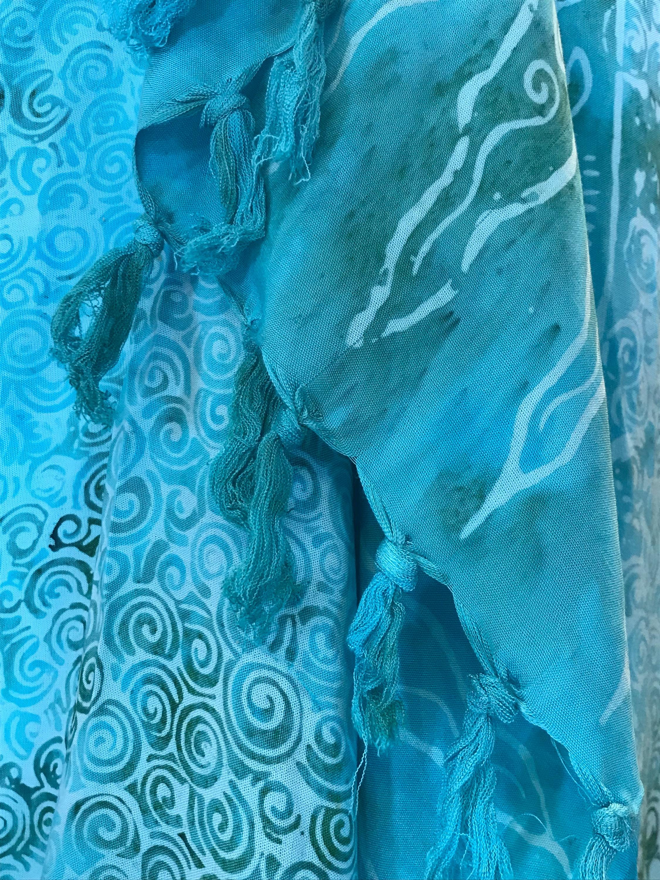 Aqua/Green Batik Sarong | 100% Rayon Soft Printed Scarf, Shawl, or Head-wrap Traditional Batik Handmade Unisex Hippie Sarong