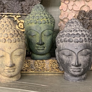 Buddha Head Statue | Traditional Buddha Figurine for Yogi Gift | Spiritual Buddha Home Decor