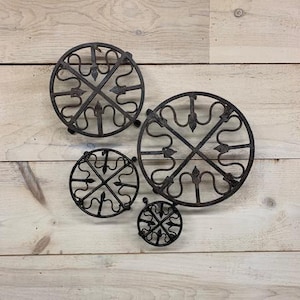 6 Inch Round Wrought Iron Plant Stands (Set of 2)