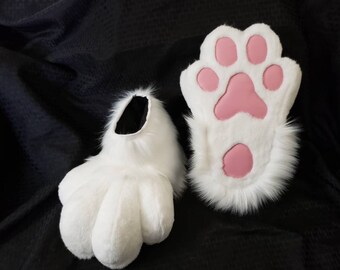 white paw slippers
