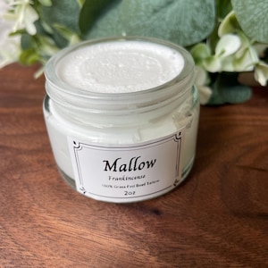 Whipped Tallow, Frankincense, Mallow, Body Butter, Face Cream, Moisturizer, Grass-Fed Beef Tallow, Organic, Sold Separately