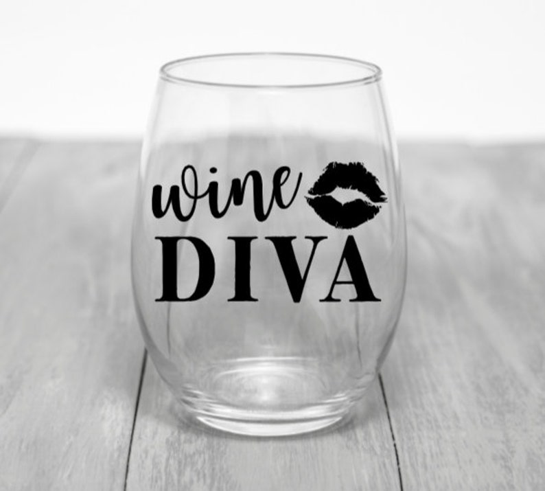 Wine Glass Decal Wine Diva Decal Funny Wine Decal Wine Etsy