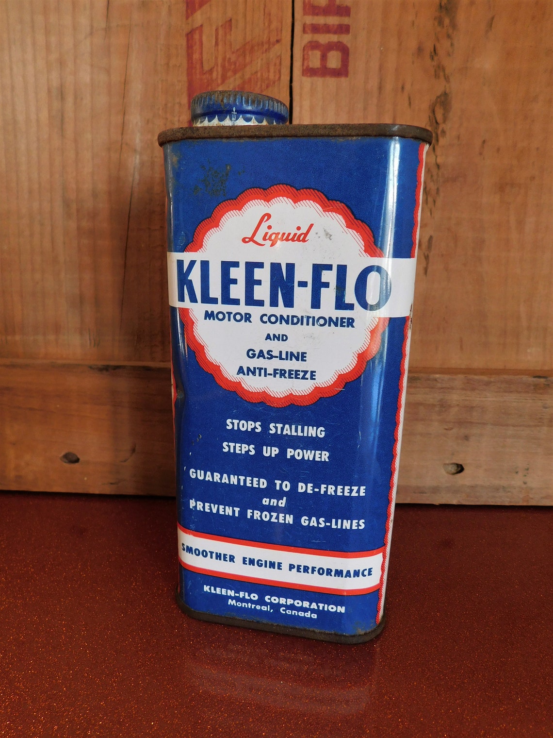 Vintage KLEENFLO Motor GasLine AntiFreeze Can 10 Ounces Etsy