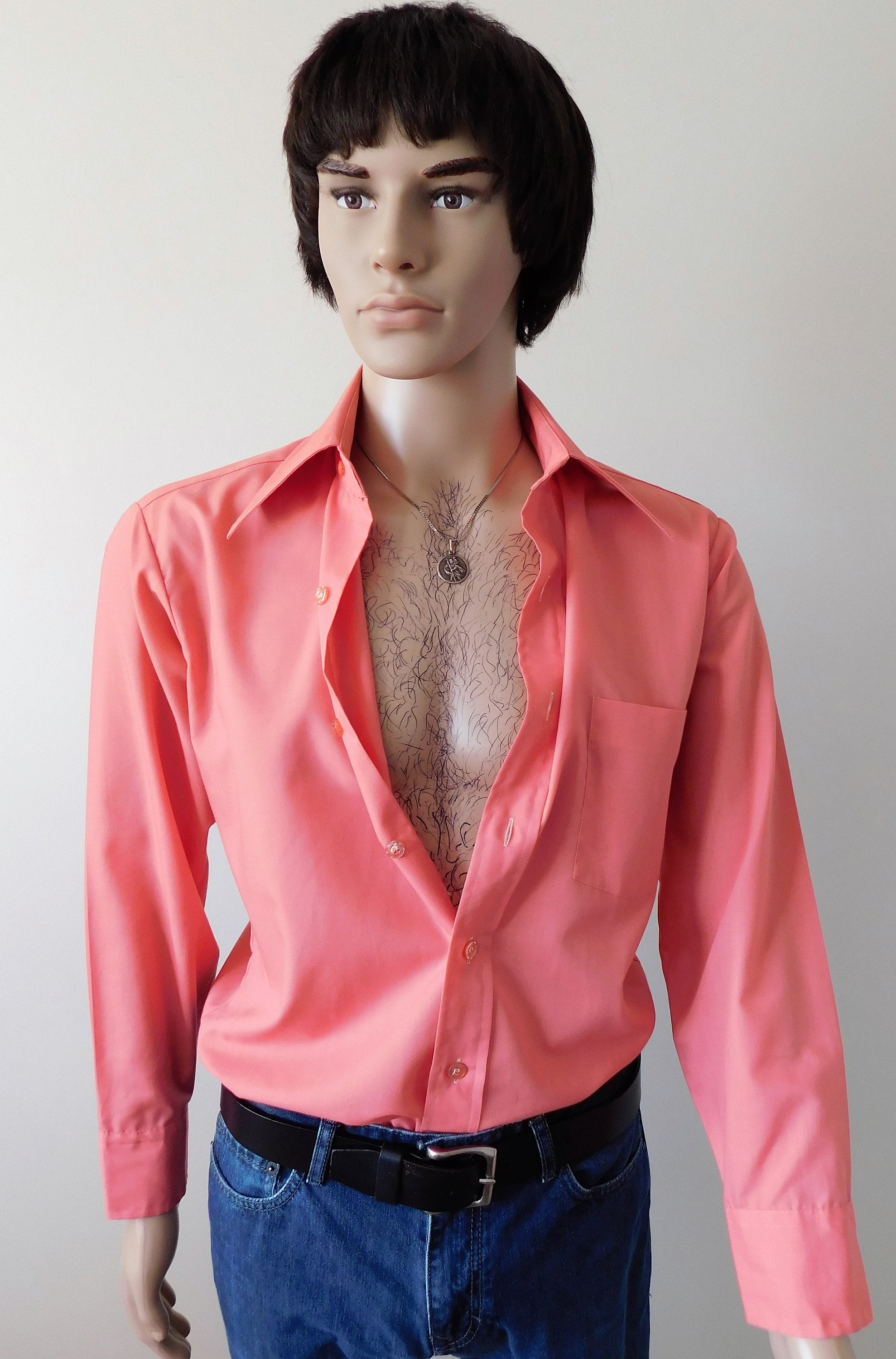Vintage 1970's Mens Butterfly Collar DISCO Dress Shirt by Etsy