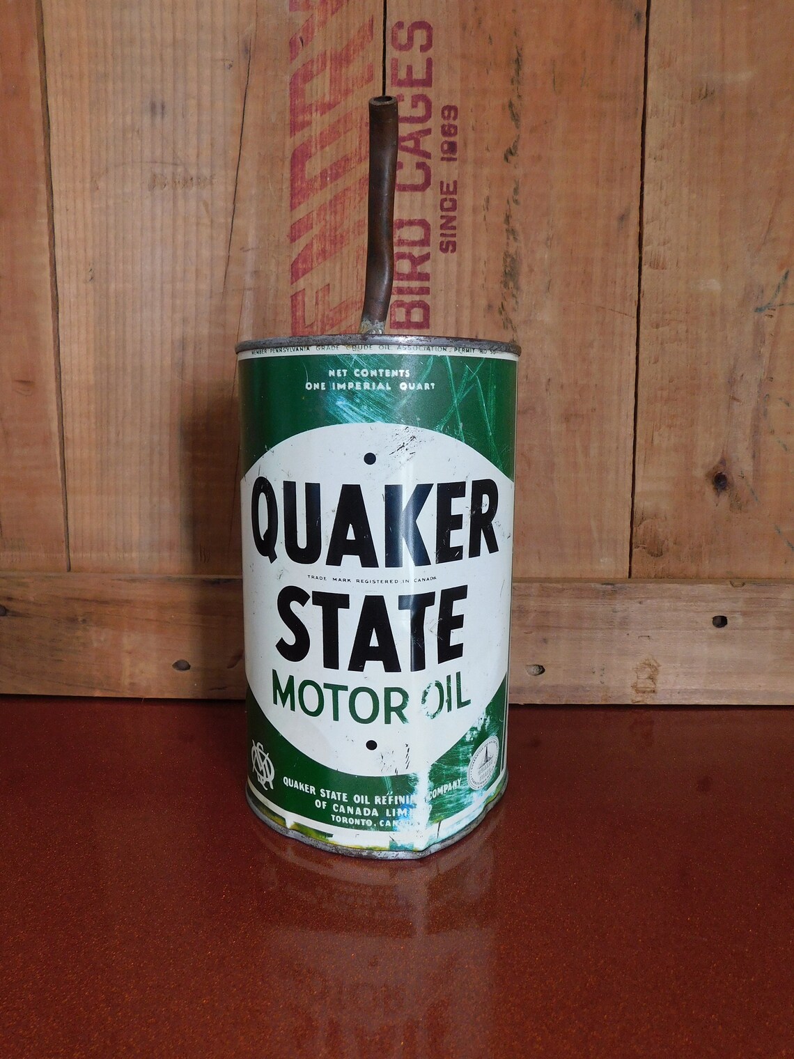 Vintage Quaker State MOTOR OIL One Imperial Quart Can Tin Etsy