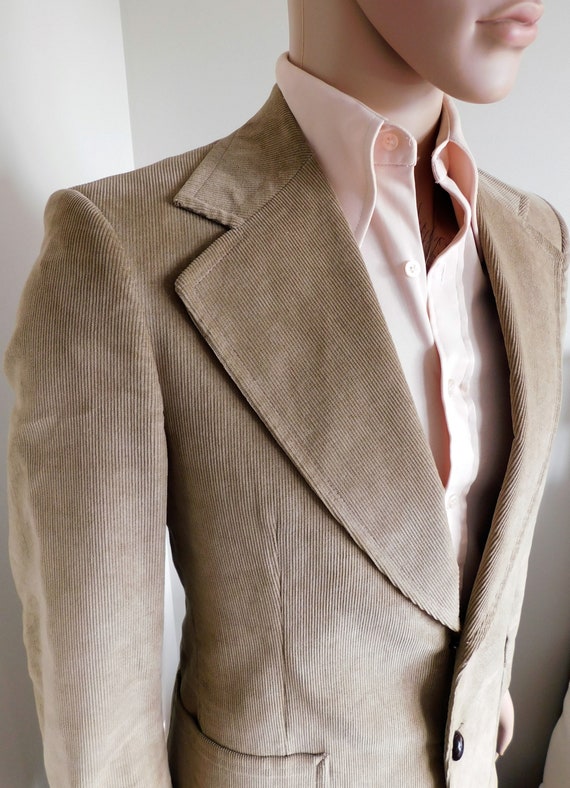 Vintage 1970's Men's Corduroy Suit Blazer Jacket b