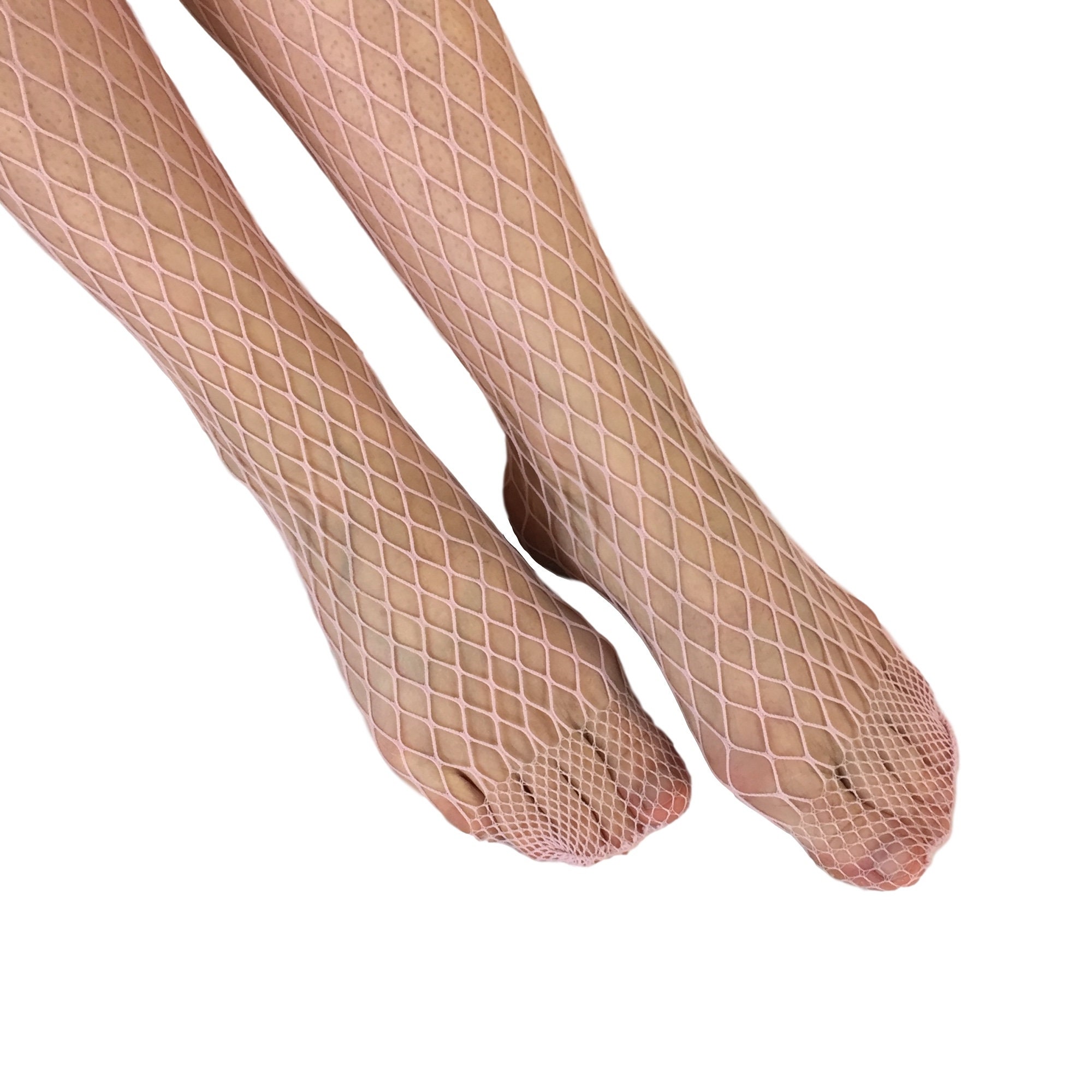 light pink fishnet tights
