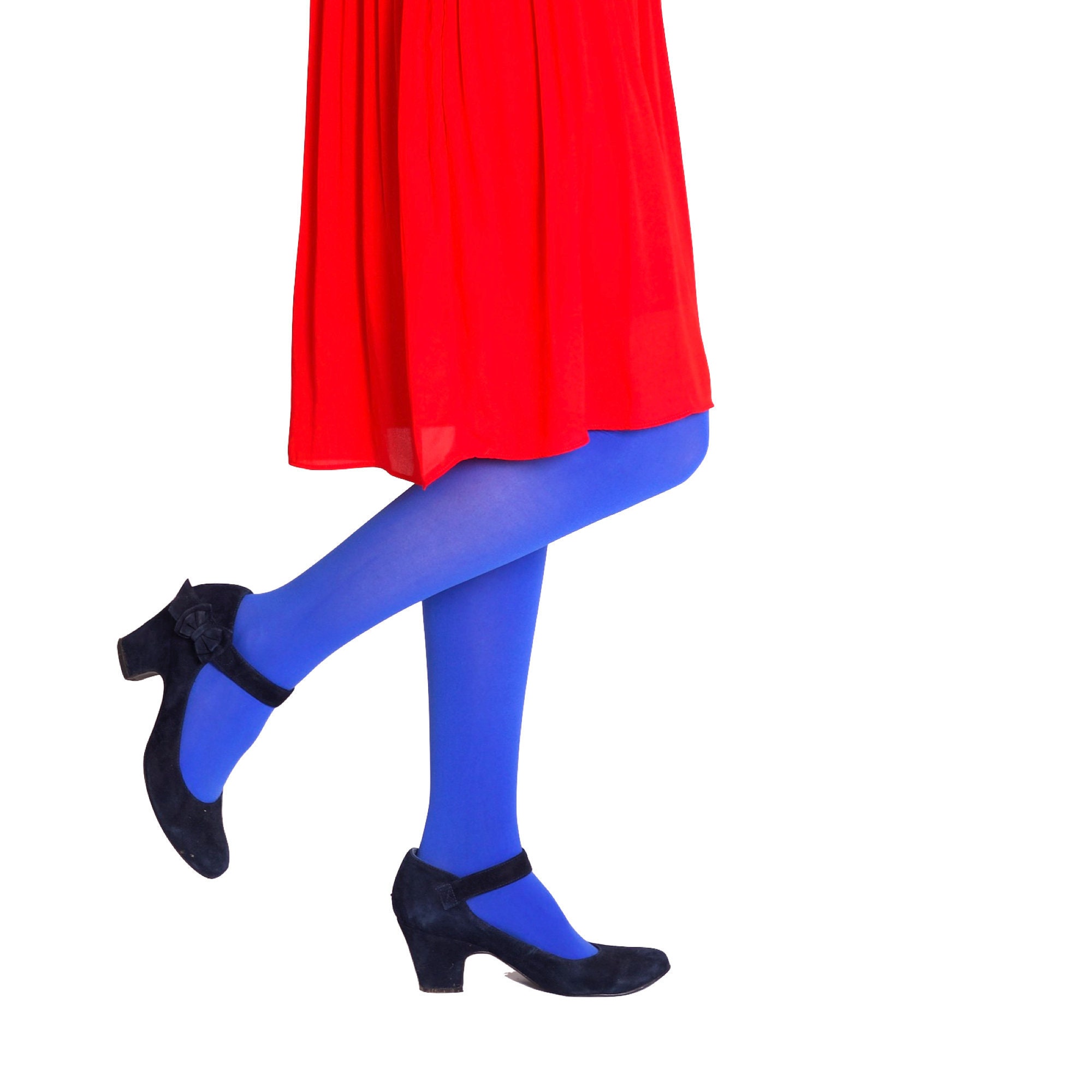 Opaque Tights Blue Tights 80s Aesthetic 