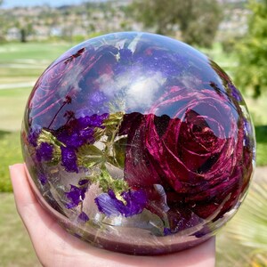 Custom Bouquet Preservation Dome, Wedding Bouquet Preservation Sphere, Preserved Flowers in Resin Half Sphere, Wedding Flower Art Decor image 4