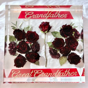 Custom Funeral Flower Preservation Block, Memorial Flower Keepsake, Resin Flower Preservation, Memorial Art, Preserved Flowers in Resin