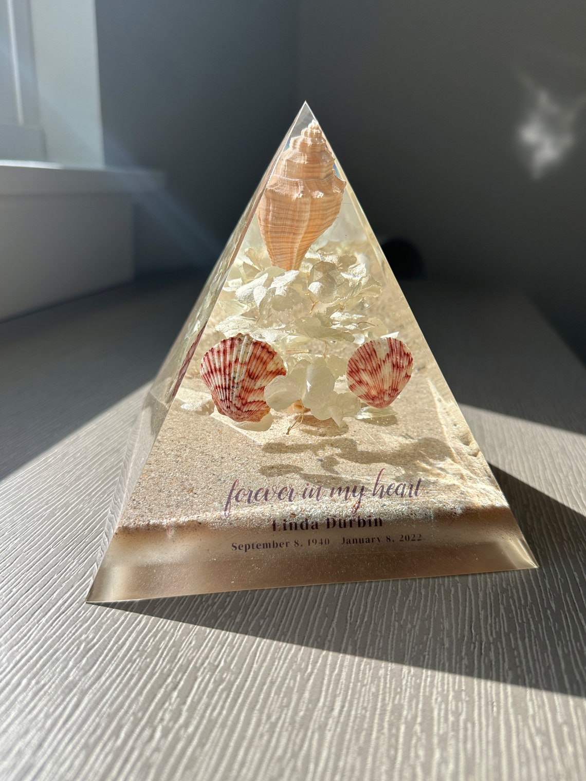 Pyramid Custom Custom Memorial Pyramid, Custom Cremation Ash Resin Pyramid, Cremation ...