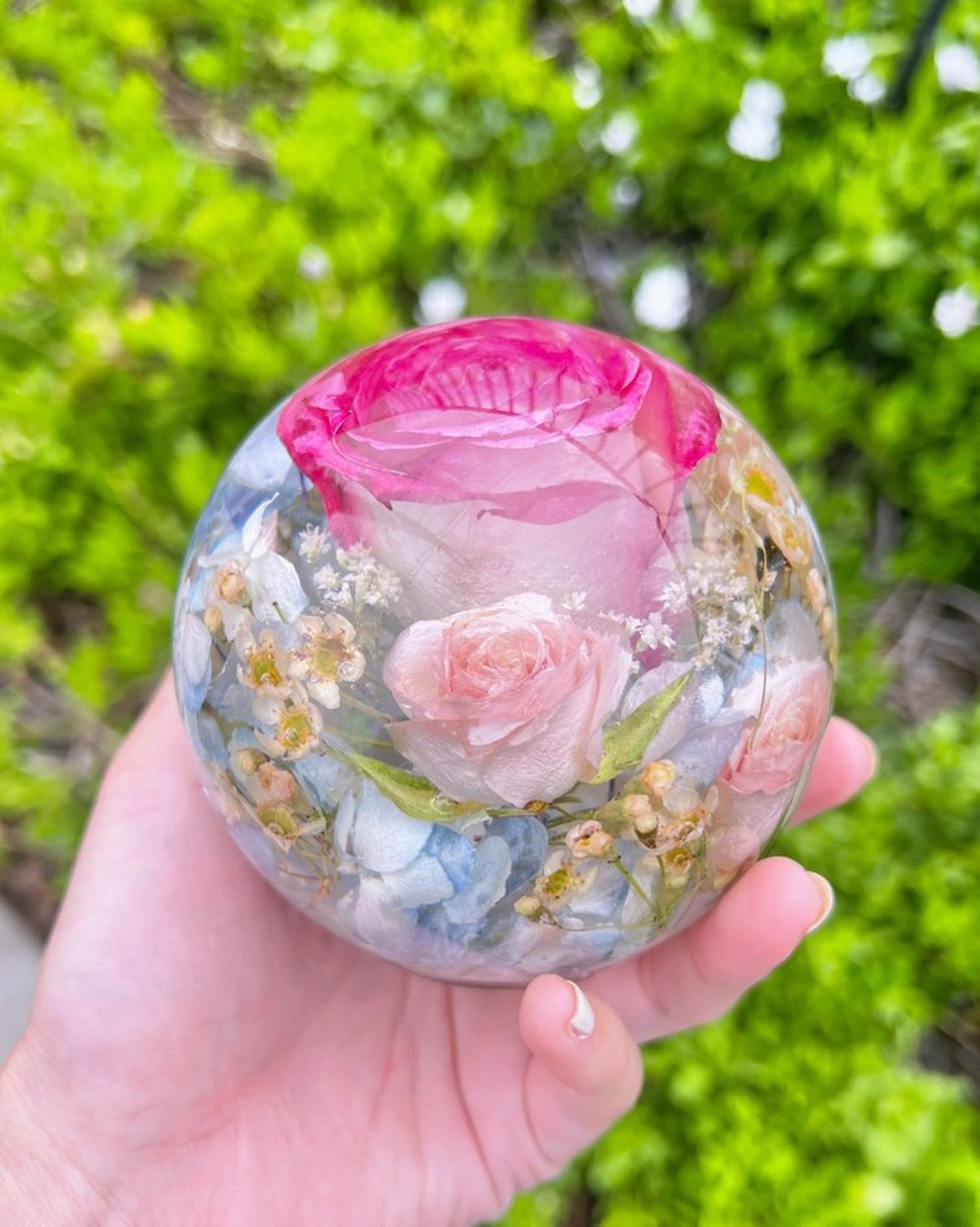 Custom Flower Preservation Sphere Resin Flower Preservation Etsy