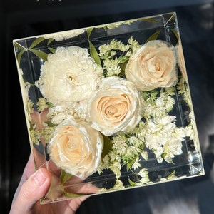 Wedding Bouquet Preservation Keepsake / Square Hexagon Arch Shape Block / Bridal  Bouquet Flowers Resin Floral Preservation / Wedding Gift 