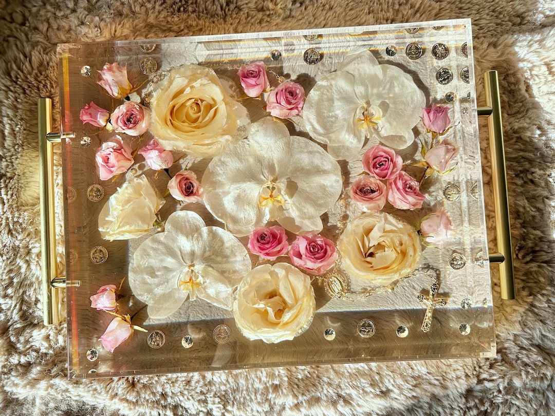Custom Wedding Bouquet Preservation Tray, Resin Flower Tray, Wedding