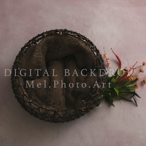 Brown Newborn Girl Digital Backdrop, Floral Digital Backgrounds for Photography, Digital Backdrops for Photoshop Digital Backdrops