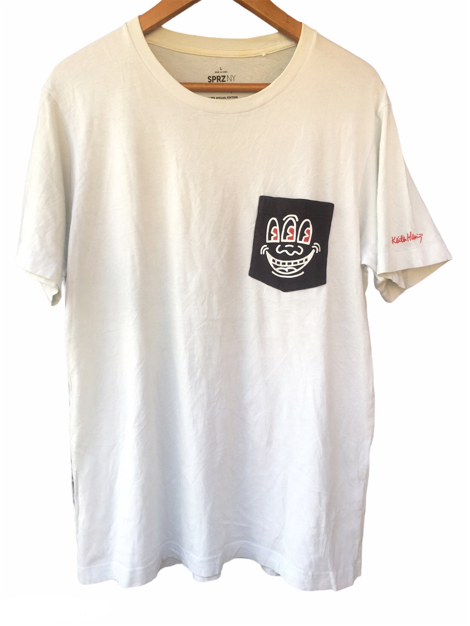 Keith Haring Pop Art Pocket t-shirt streetwear | Etsy