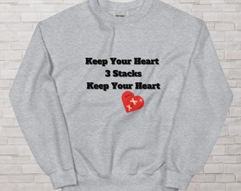 Keep Your Heart 3 Stacks Unisex Sweatshirt Andre 3000 Hip Hop Rap Sweatshirt Rap Classic Atlanta Sweatshirt
