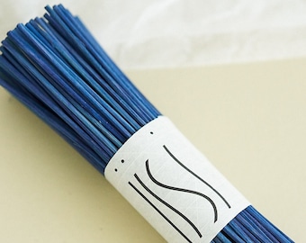 Roseaux en rotin spécialisés 9,5 pouces, bâtons de roseaux diffuseurs bleus non parfumés, couleur bleue