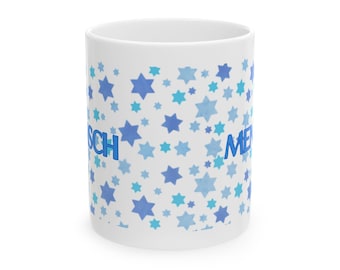 Mensch Mug, Hanukkah Gift for Dad, Jewish Gift, Coffee Cup, Tea Mug, Judaica, Hebrew Gift, Jewish Dad Gift, Holiday Gift