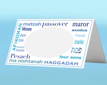 Passah Seder Name Tischkarten, anpassbare Pessach Dekor (Digitale Datei)