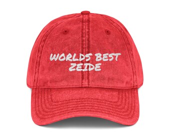 Gorra vintage bordada, gorra Zeide, regalo del abuelo judío, el mejor sombrero Zeide del mundo, regalo del Día del Padre, sombrero de papá retro