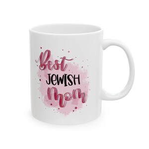 Best Jewish Mom Mug, Hebrew Mother&#39;s Day Gift, Judaica Coffee Cup, Funny Jewish Parent Present, Holiday Hanukkah Tea Mug
