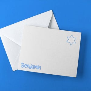 Tarjetas planas personalizadas, tarjeta de agradecimiento por Bar Mitzvah, tarjetas judías, tarjetas planas, papelería personalizada, regalo para maestros, agradecimiento por Bat Mitzvah