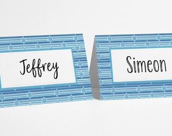 Pessach Tischkarten, Blauer Stern Seder Tischdekoration zum Ausdrucken (Digitale Datei)