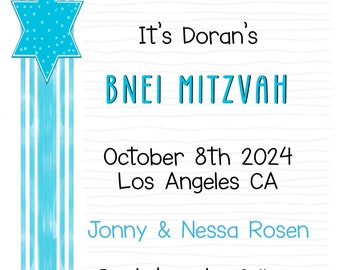 Save the Date Bnei Mitzvah Invitation, Bnei Mitzvah digital,gender neutral bar mitzvah invitation