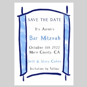 Save the Date Bar Mitzvah Digital Invitation