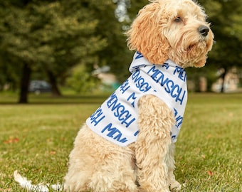 Mensch Haustier Hoodie, Jüdische Haustier Kleidung, Hunde Sweatshirt, Yiddish Geschenk für Tierliebhaber, Chanukka Hund Hoodie