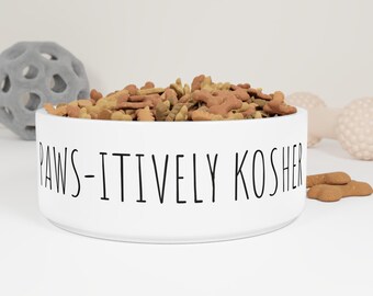 Fressnapf - Pfoten-tiv Koscher Futternapf, Jüdischer Wassernapf für Hunde Katze, Tierliebhaber Geschenk, Personalisierter Welpen Kibble Behälter, Angepasst