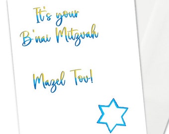 It’s your B’nai Mitzvah Card, twins, gender neutral b-mitzvah card, non binary card, agender card, gender fluid card, B’nei Mitzvah