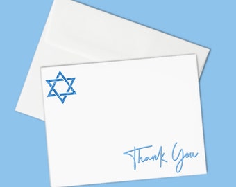 Set of 12  Thank You Note Cards, notecard set, Jewish Note cards