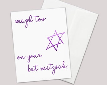 Mazel Tov on your Bat Mitzvah,  Mazel Tov , Bat Mitzvah card, Mazel Tov card, Bat Mitzvah