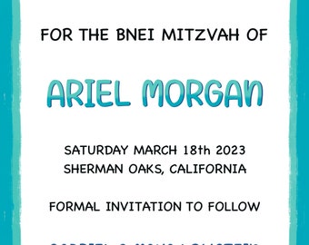 Save the Date Bnei Mitzvah Invitation, Bnei Mitzvah digital