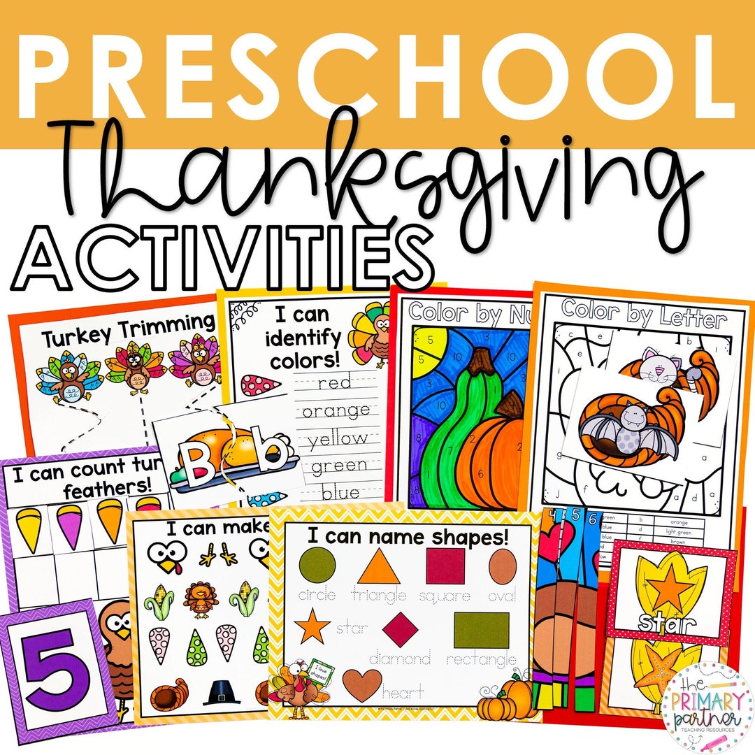 November Preschool Activity Bundle, Printable Fall Activities, Letters, Numbers, Colors, Shapes ...